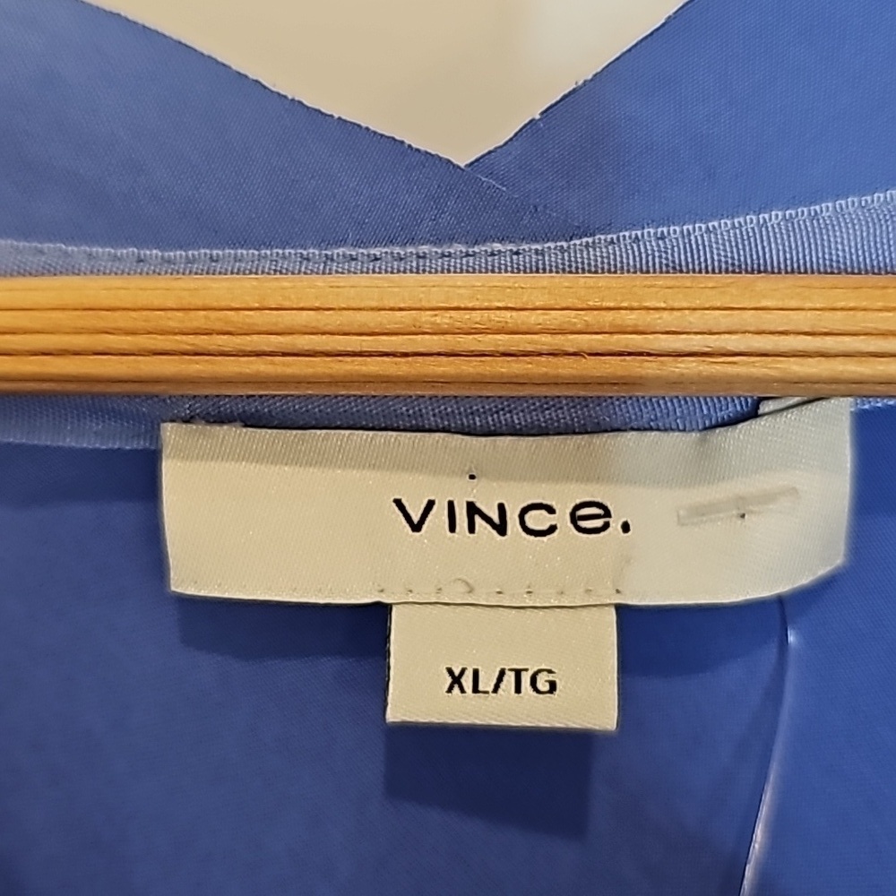 Vince Ari Blue Cowl Neck Short Sleeve Asymmetrical Hemline Dress - Size XL - Picture 6 of 8